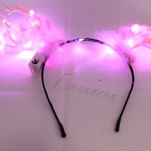 Hair Accessory Christmas Headband Christmas Reindeer With Purple Feather